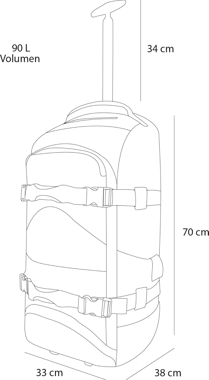 normani Reisetasche Trolley mit Rucksackfunktion 90 Liter - Backpacker mit Frontloader praktischer R