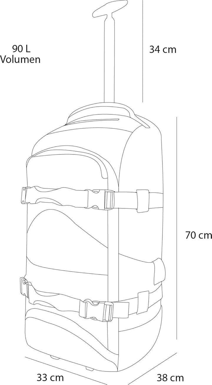normani Reisetasche Trolley mit Rucksackfunktion 90 Liter - Backpacker mit Frontloader praktischer R