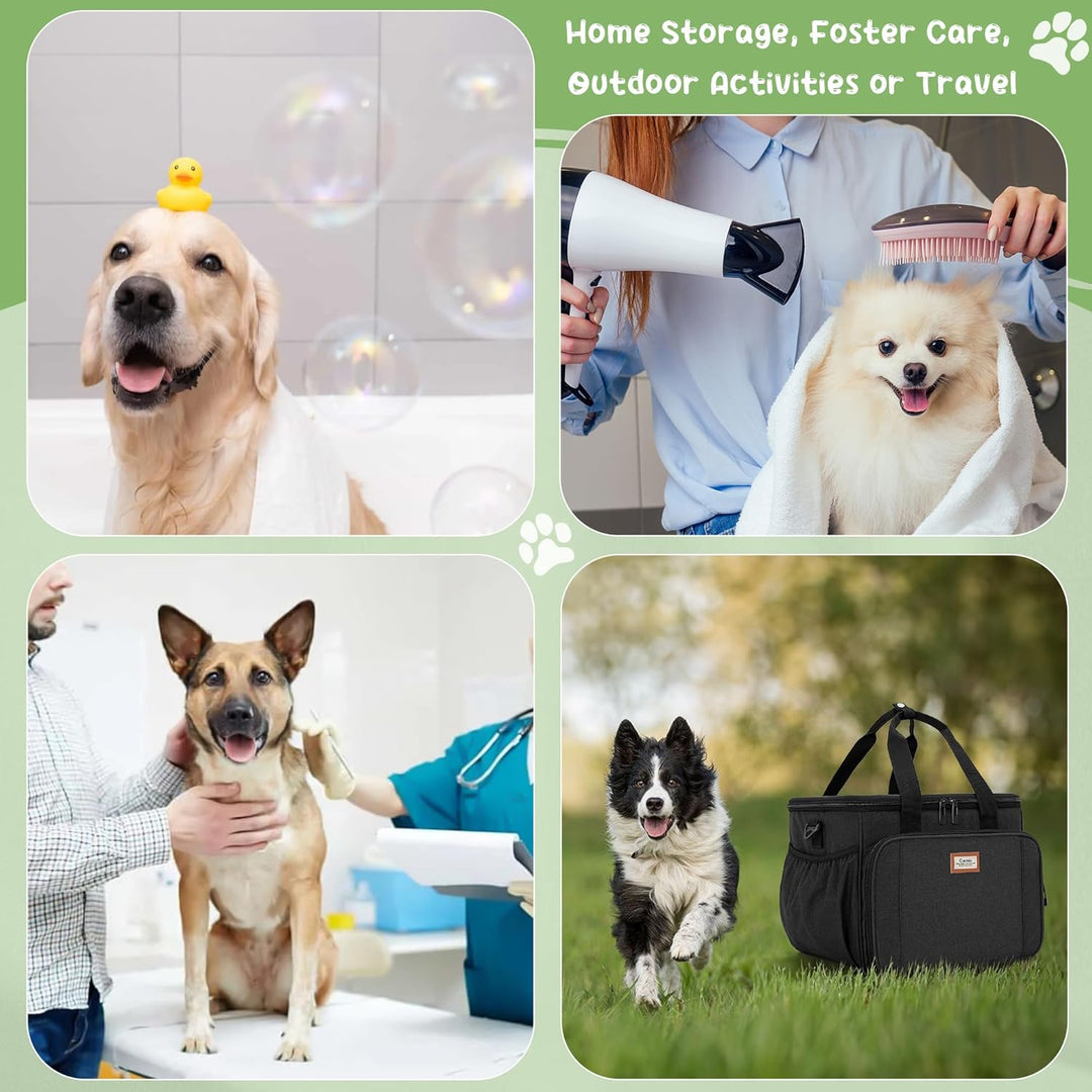 CURMIO Hundepflegetasche, Haustierpflege Tasche, Organizer Tragetasche für Hundepflegezubehör, Hunde