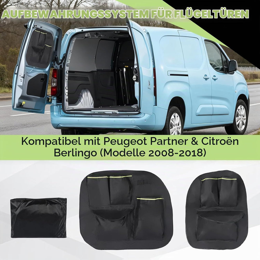 Scheunentor-Aufbewahrungsorganizer kompatibel mit Peugeot Partner &amp; Citroen Berlingo 2008-2018, 2 Pc