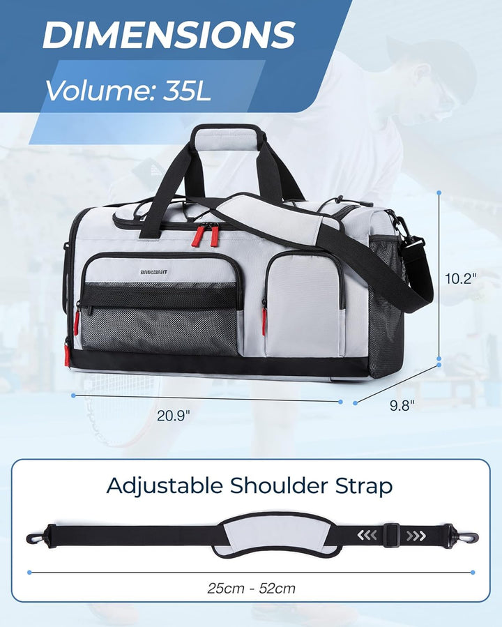 BAGSMART Sporttasche Damen und Herren, Sporttasche mit Schuhfach und Nassfach wasserdichte Gym Bag R