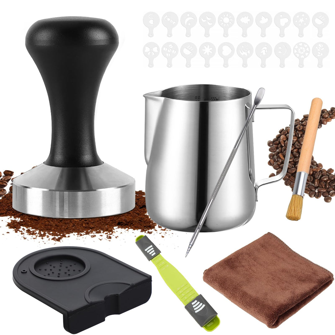 51mm Kaffee Tamper Set,27pcs Espresso Tamper Set,Kaffee-Tamper aus Edelstahl Enthält Espresso Kaffee