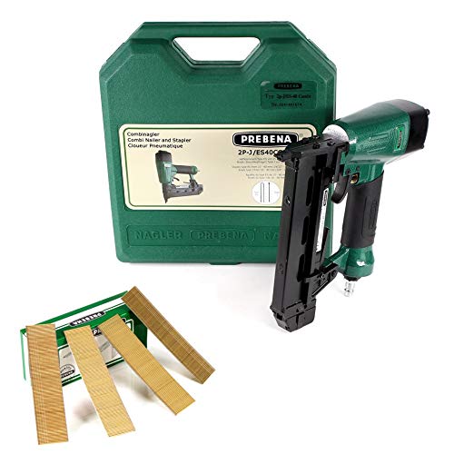 Prebena Druckluftnagler 2P-J/ES 40 COMBI 5 bis 7 Bar - im Transportkoffer + Prebena J 30 CNKHA Stauc