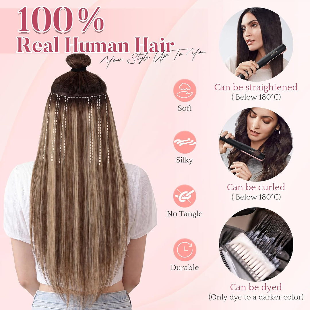 SEGO Clip in Extensions Echthaar Extensions Clip 5 Stück 7 Clips Human Hair Extensions Remy Echthaar