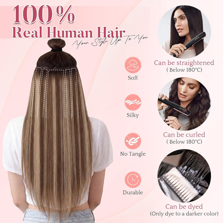 SEGO Clip in Extensions Echthaar Extensions Clip 5 Stück 7 Clips Human Hair Extensions Remy Echthaar
