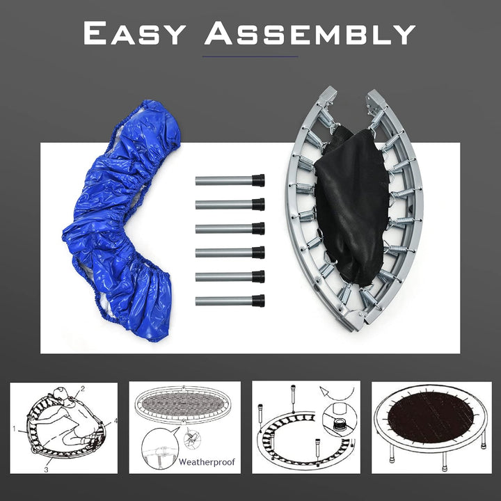 RELAX4LIFE φ 97 cm Mini-Trampolin, Fitness-Trampolin Faltbar, Kindertrampolin mit rutschfesten Füsse