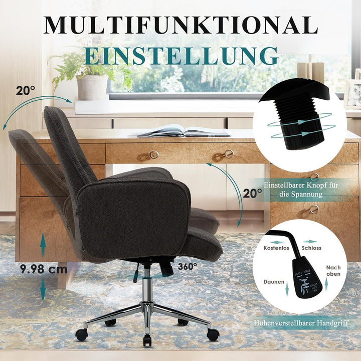 COLAMY High Back Shell-förmigen Bürostuhl, Moderne ergonomische Home Computer Schreibtischstuhl mit