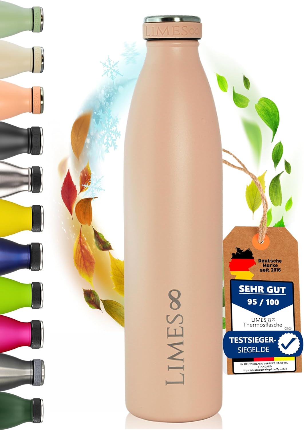 Thermosflasche Edelstahl 1L [HEIss & KALT] – 5-fach vakuumisolierte Trinkflasche – Auslaufsichere &