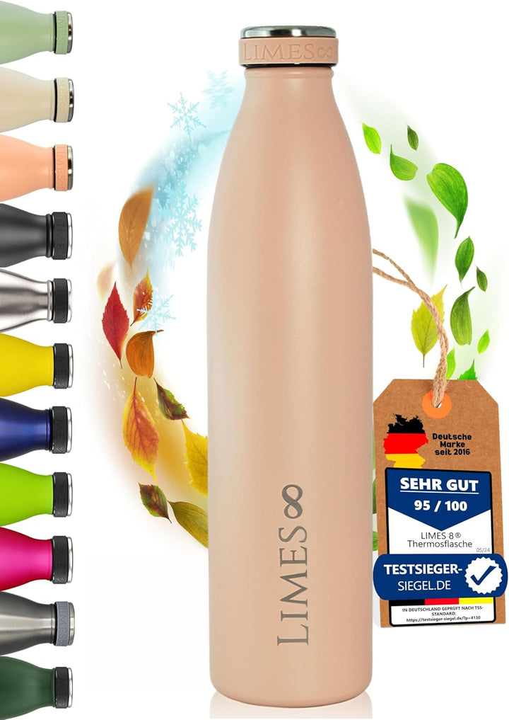 Thermosflasche Edelstahl 1L [HEIss & KALT] – 5-fach vakuumisolierte Trinkflasche – Auslaufsichere &