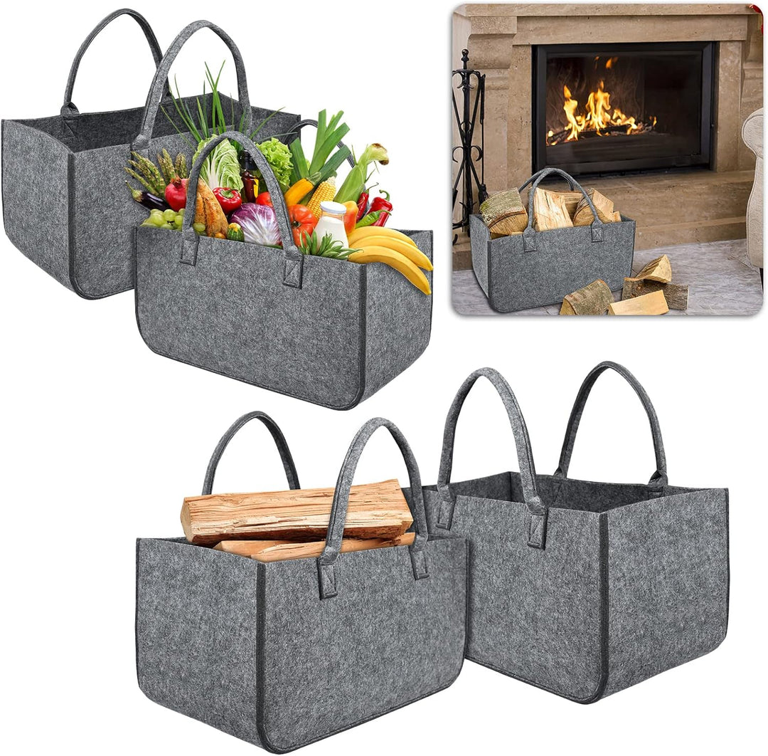 ACXIN 4 Stück Filzhandtasche, 30kg Belastbare Multifunktionshandtasche, Hochwertiger Einkaufskorb, G