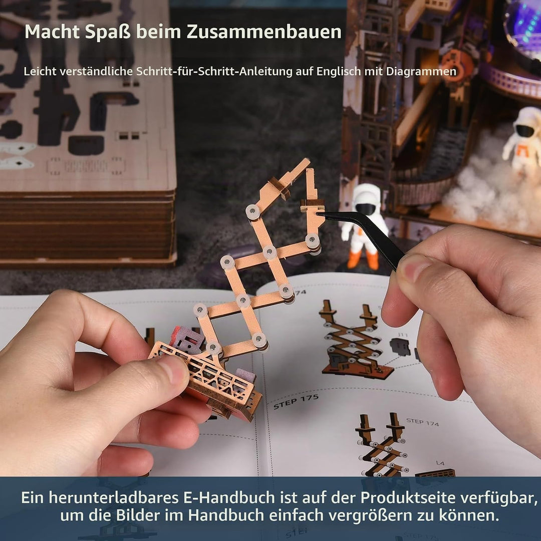 MiniCity Book Nook Kit, DIY Miniatur Puppenhaus Bücherecke Kit für Jugendliche und Erwachsene mit St