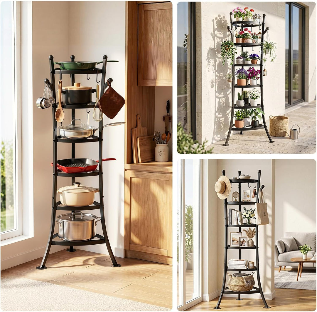 Housolution 6 Ebenen Töpfe Pfannen Aufbewahrung Organizer Pfannenhalter | 120kg Tragfähigkeit, Verst