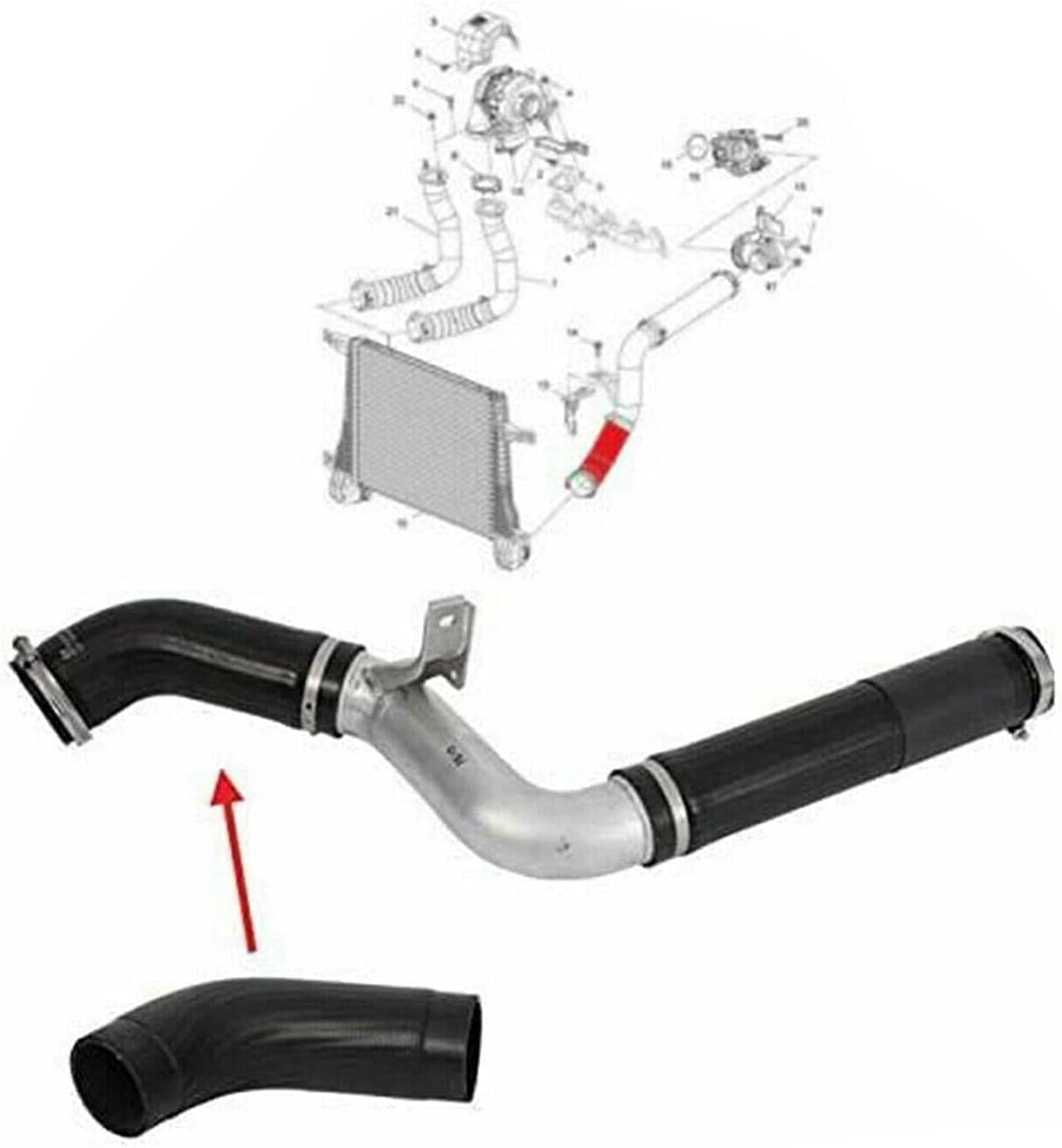 MKAREPART Turbo Ladeluftkühler-Schlauch kompatibel mit Opel Antara Chevrolet Captiva 2011-on 9538381