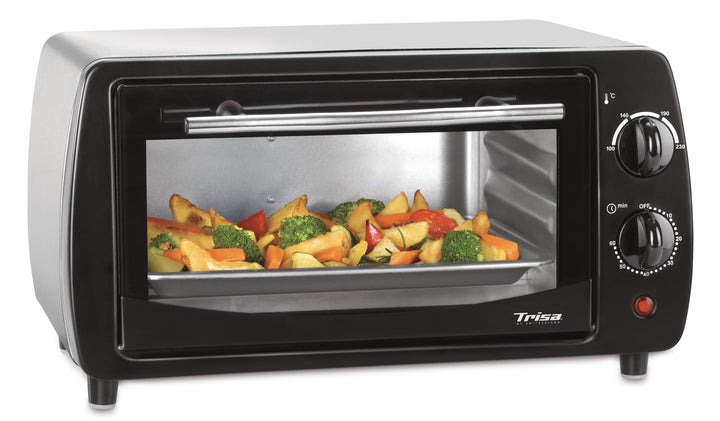 Trisa Mini Backofen 10L - Perfekt Zum Backen, Grillen, Braten &amp; Gratinieren, Temperaturregelung 100-