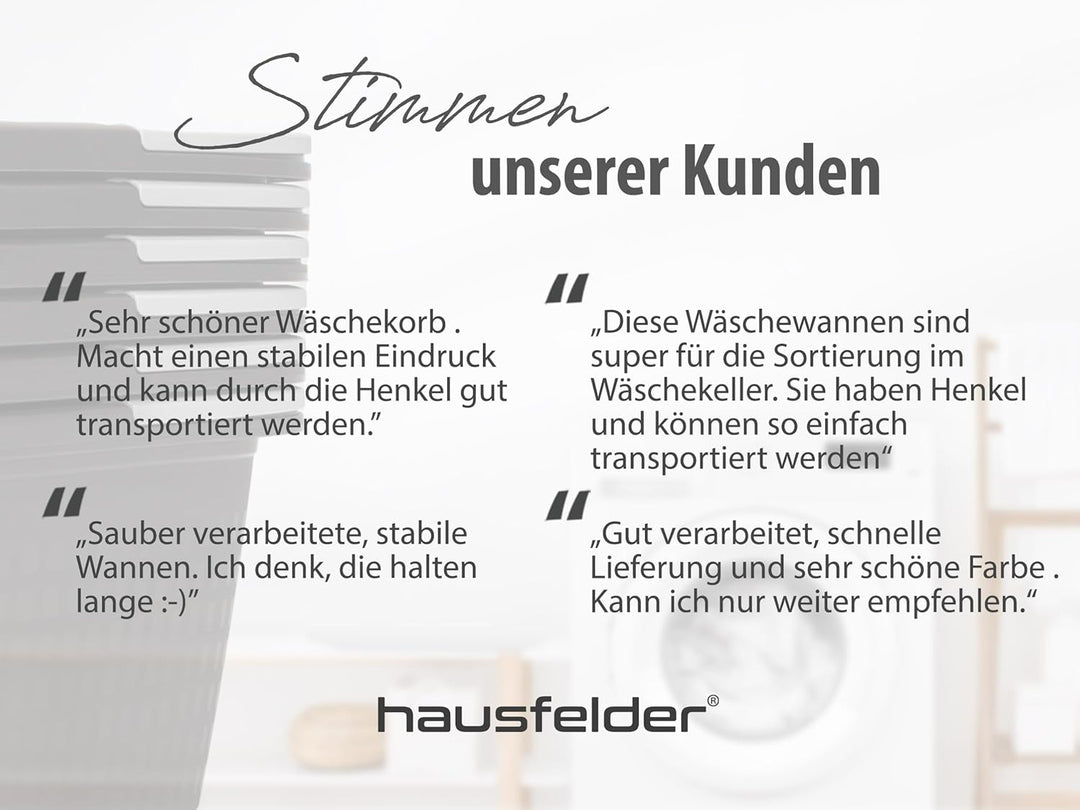 Hausfelder Wäschewanne, 2er Set, 58x37x25cm, Anthrazit-Schwarz Anthrazit-schwarz 2 Wannen, Anthrazit