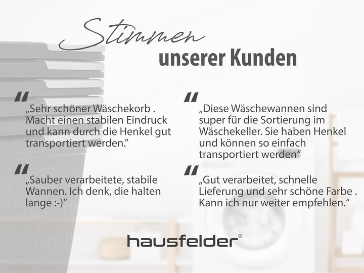 Hausfelder Wäschewanne, 2er Set, 58x37x25cm, Anthrazit-Schwarz Anthrazit-schwarz 2 Wannen, Anthrazit