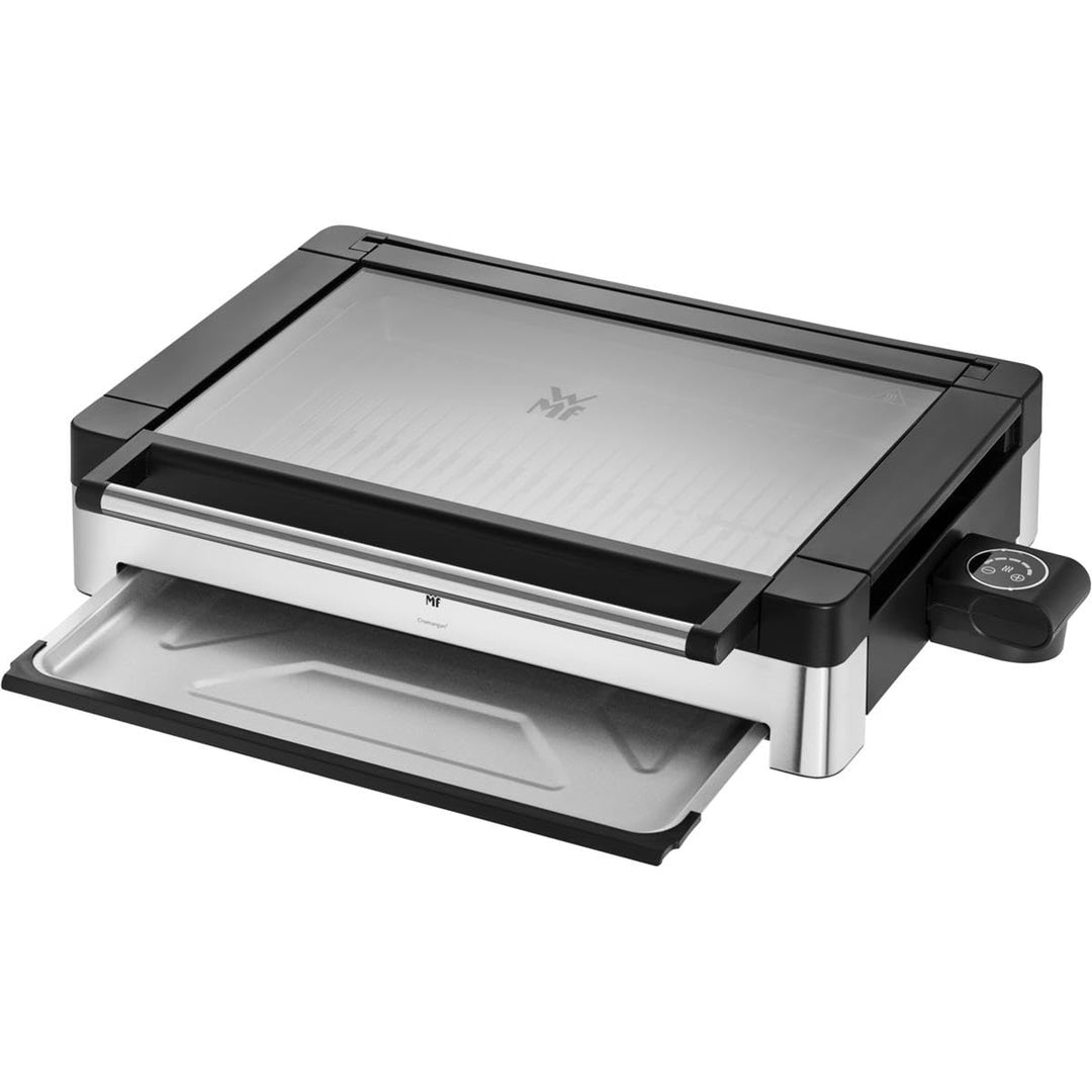 WMF Lono Elektro Tischgrill mit Glasdeckel, beschichtete Grillplatte, 2200 Watt, edelstahl matt