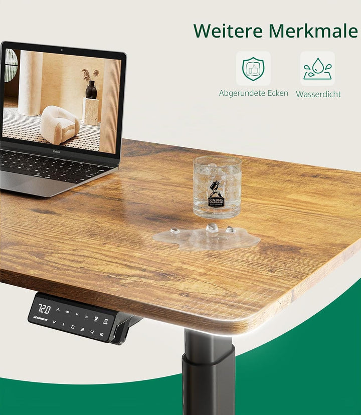 MAIDeSITe Tischplatte 140x70 cm Schreibtischplatte 25 mm stark - DIY Stabile Bürotischplatte – Perfe