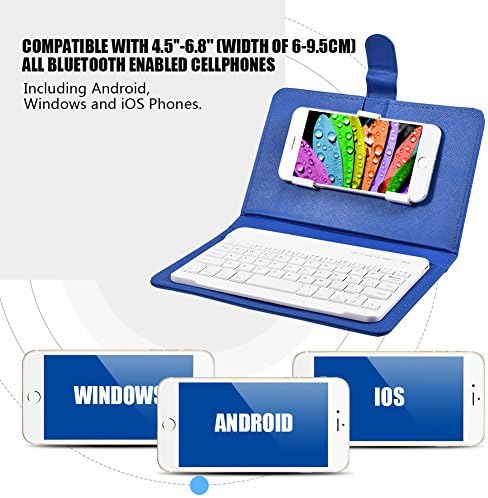 Telefon Universal Wireless Bluetooth Tastatur, Flip Magnetic Leather Travel Tragetasche mit Ständer