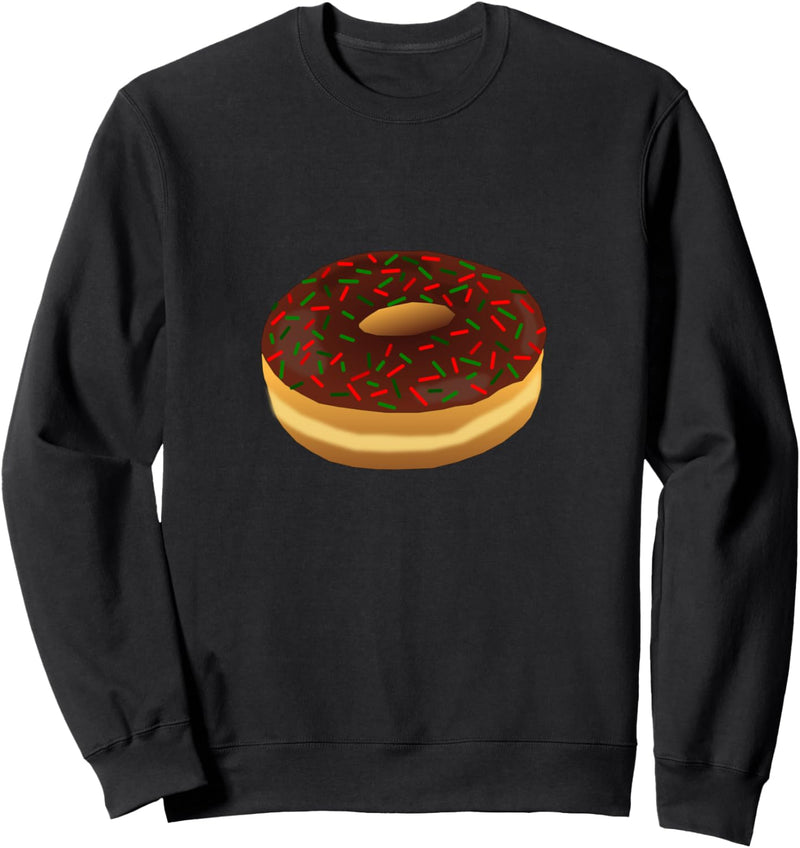 Schokoladen-Donut mit roten und grünen Streuseln Sweatshirt