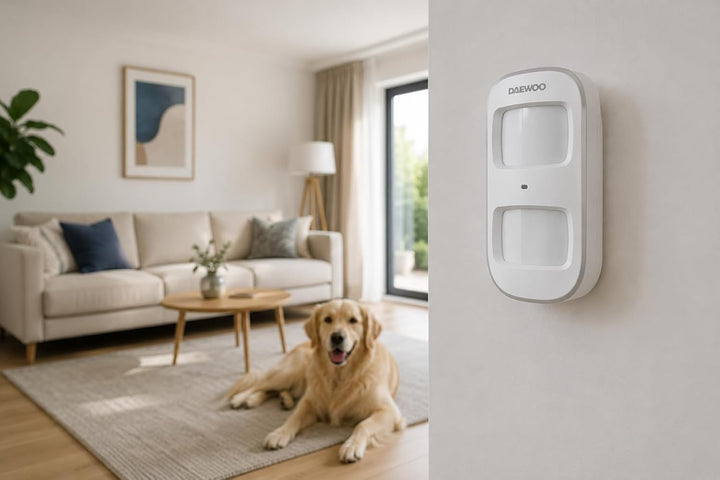 DAEWOO Pet Immun Wireless Bewegungsmelder, kompatibel mit Tieren, WPS501 für DAEWOO SA501 Alarme, 86