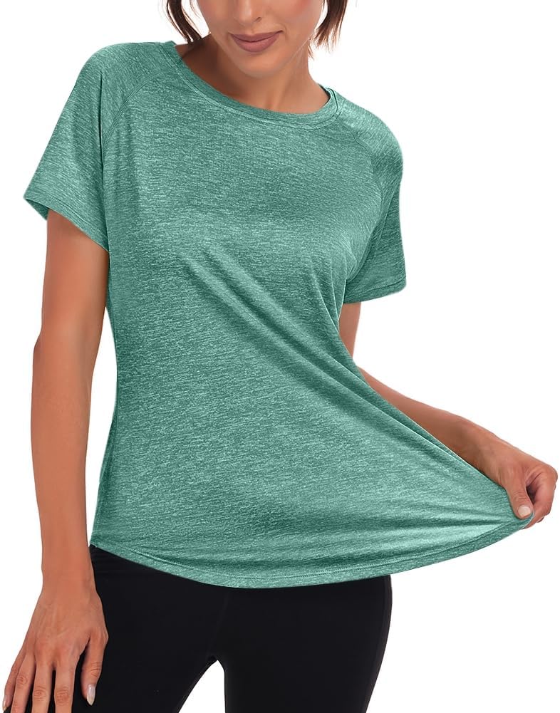 Jlowesun Sportshirt Damen Kurzarm, Leichtes Atmungsaktiv Funktions Back Mesh Sport Oberteile Damen,