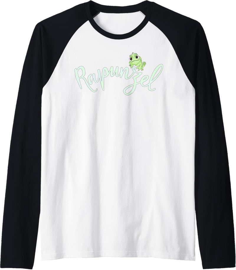 Disney Tangled Pascal on Rapunzel Cursive Text Raglan