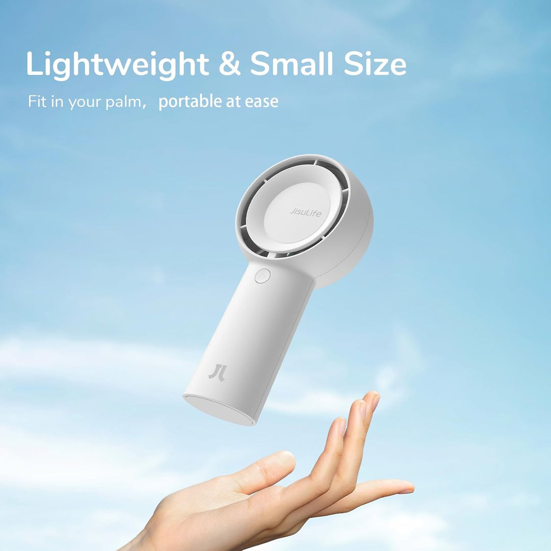 JISULIFE Turbo Handventilator Akku [16 Stunden Lange Arbeitszeit] 4000mAh Tragbarer Mini Ventilator