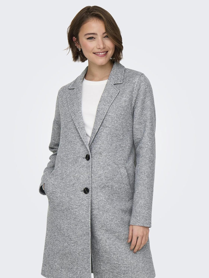 ONLY Damen Onlcarrie Bonded Coat OTW Noos Mantel S Light Grey Melange, S Light Grey Melange