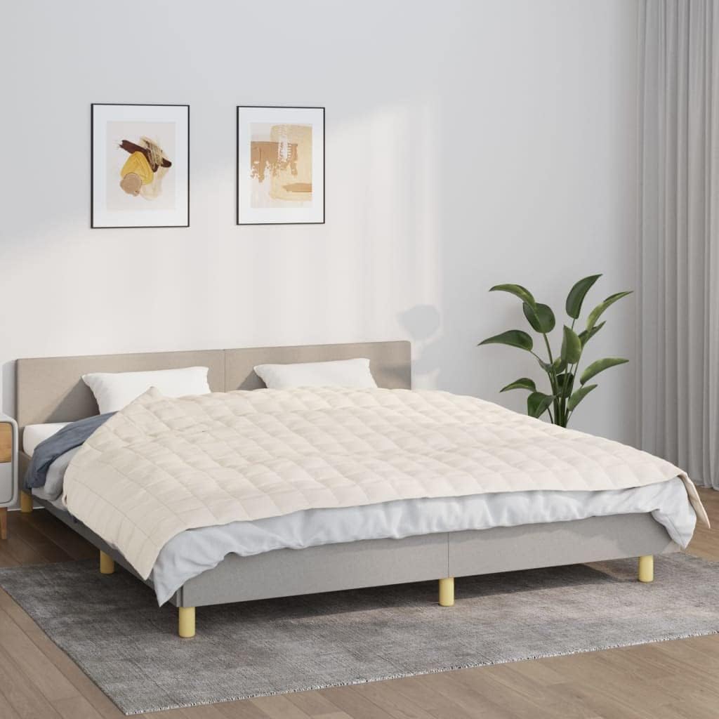 vidaXL Gewichtsdecke hellcreme 155x220cm 11kg Stoff