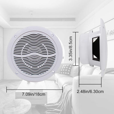 Herdio 6,5 Zoll 120 Watt Bluetooth Deckenlautsprecher, wasserdichte Einbaulautsprecher, Bündige Mont