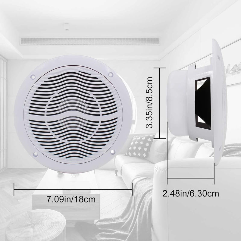 Herdio 6,5 Zoll 120 Watt Bluetooth Deckenlautsprecher, wasserdichte Einbaulautsprecher, Bündige Mont