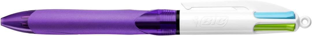 BIC 4 Farben Kugelschreiber Set 4 Colours Grip Pro Fun, mit gummierter Griff-Fläche, 8er Pack, Ideal