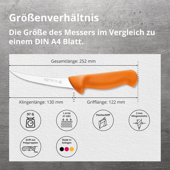 PUMA – Ausbeinmesser - gebogen &amp; halbflexibel - vielseitig für grobe und feine Schnitte - 130mm Klin