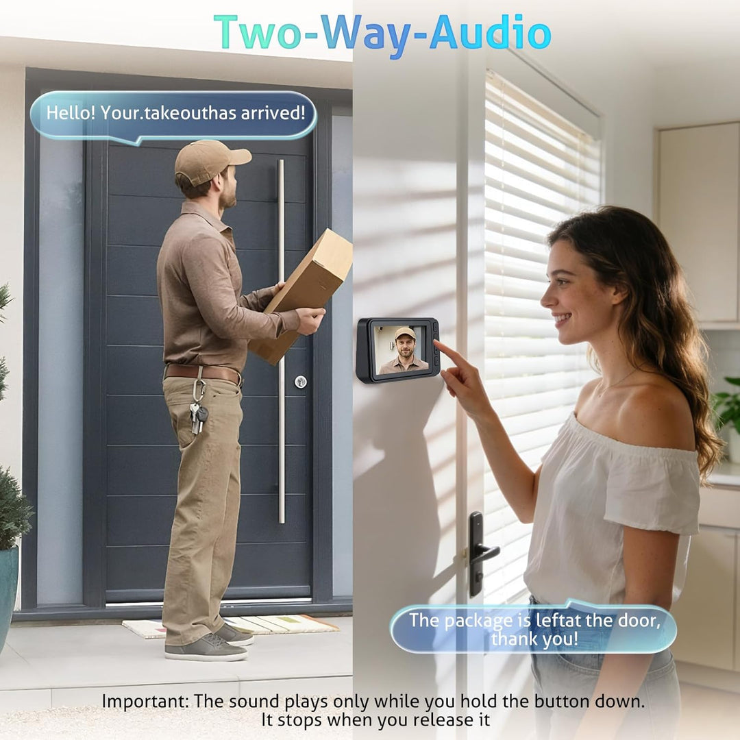 Wireless Video Türklingel mit 4,5" IPS Display & Kamera - 120° Weitwinkel, 2-Wege Audio, Infrarot Na