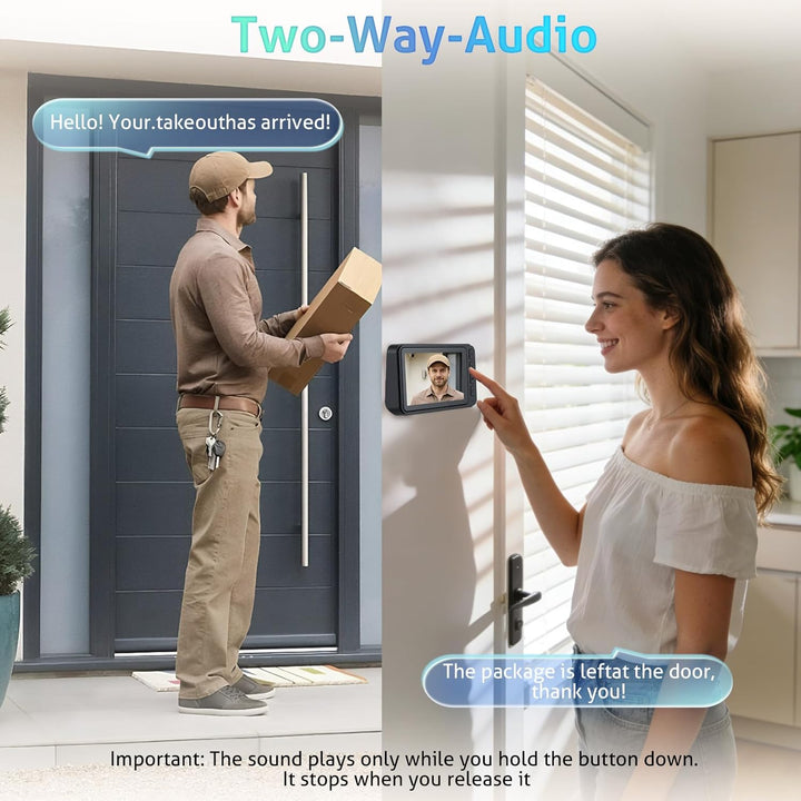 Wireless Video Türklingel mit 4,5" IPS Display & Kamera - 120° Weitwinkel, 2-Wege Audio, Infrarot Na
