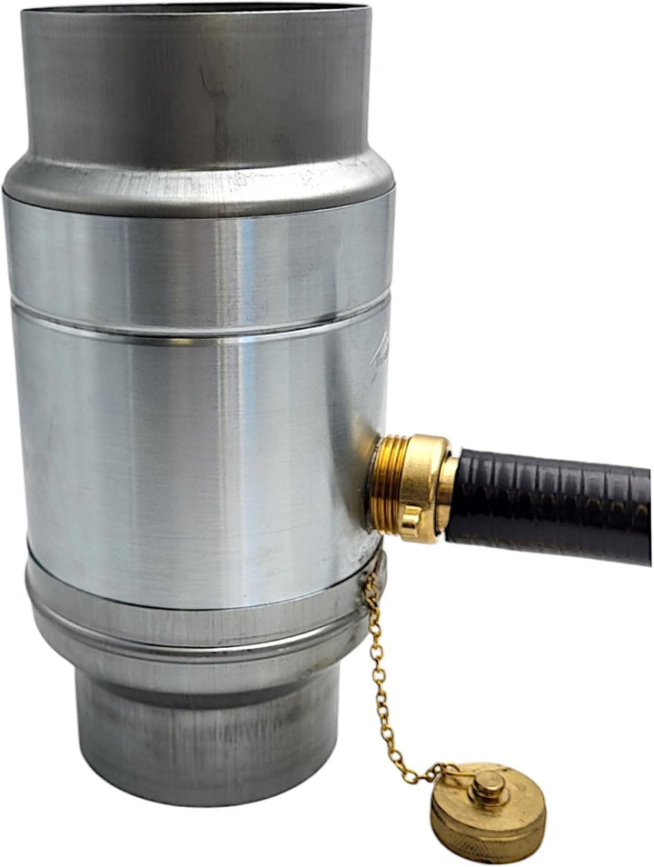 zbs24 Zink Regenwassersammler 80mm Set 1, Wassersammler mit automatischer Füllstop, mit Schlauchverb