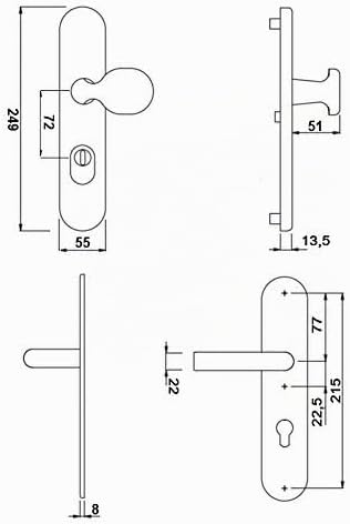 Schutzbeschlag für WOHNUNGSTÜREN | F1 Aluminium | Kernziehschutz | New Orleans