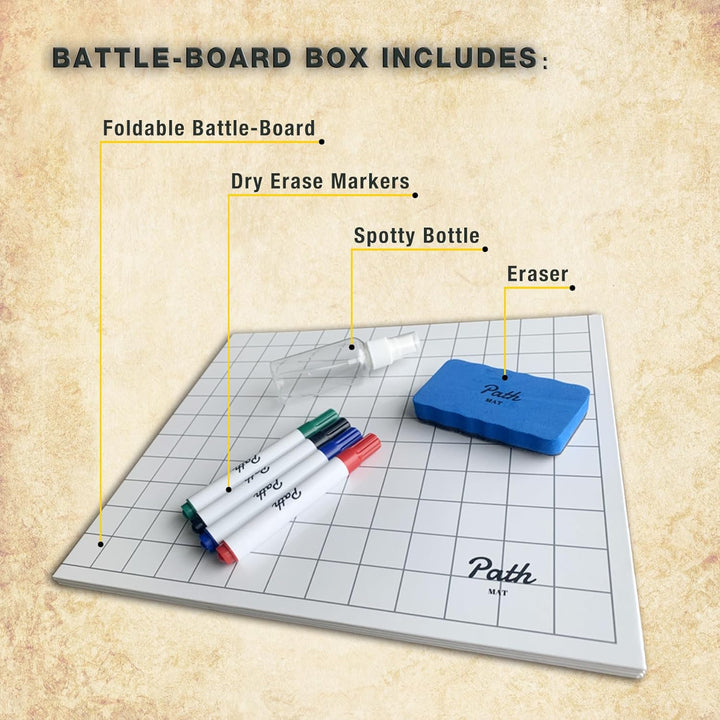 Double Sided Battle Game Mat for DND - Tabletop RPG Game Map Great for Dungeons and Dragons, Pathfin