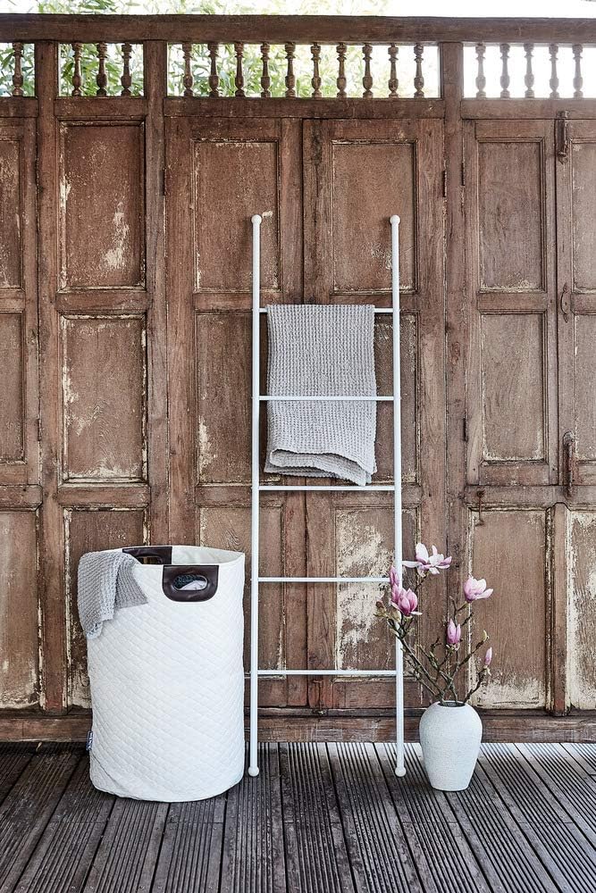 WENKO Wäschesammler Wabo Beige - Wäschekorb Fassungsvermögen: 75 l, Polyester, 40 x 60 x 40 cm, Beig