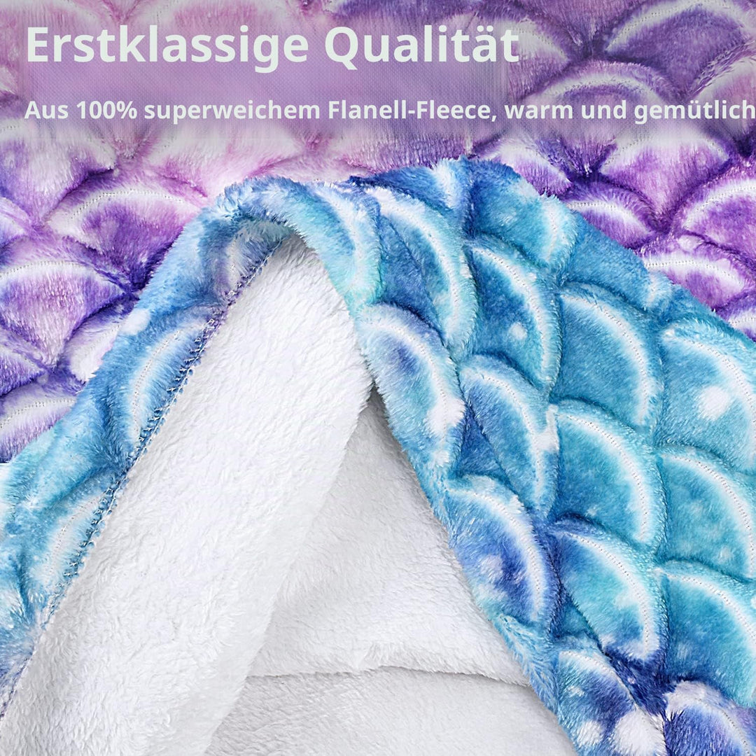 Catalonia Classy Meerjungfrauen Decke Mädchen Kinder 155x50CM, Meerjungfrauenflosse Kinder Mädchen M