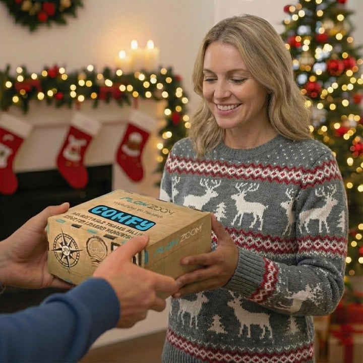 FLOWZOOM® Comfy Nackenhörnchen Nackenkissen Flugzeug & Auto Reise-Kissen aus Memory-Foam mit schmale