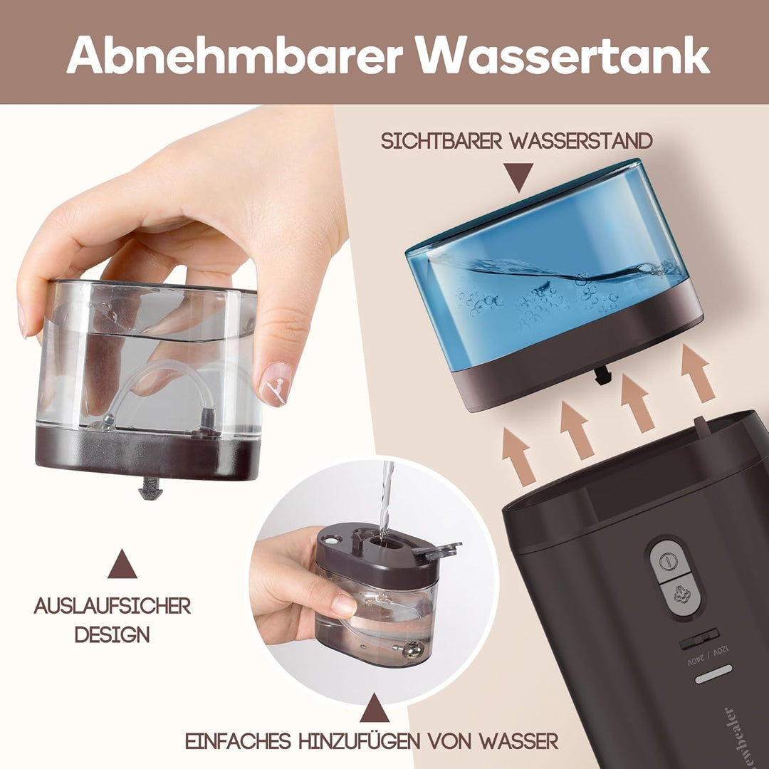 Newbealer Dampfglätter mit umschaltbarer Spannung - 220V/120V, kompaktes und faltbares Reisebügeleis