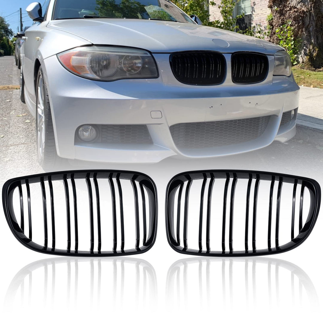 TOPTHAN E81 E82 Nieren Schwarz Kühlergrill Streifen E87 Kühlergrill für BMW 1er E88 Nieren Schwarz E