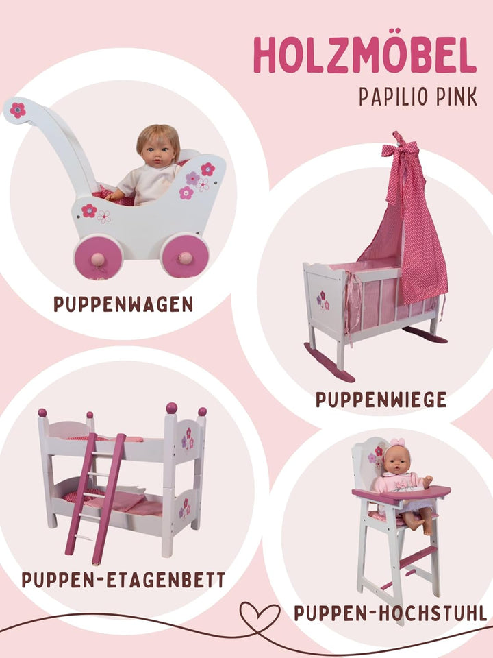 Bayer Chic 2000 - Puppen-Etagenbett für Baby-Puppen bis 48 cm, Puppenbett, Puppenmöbel, Puppenzubehö
