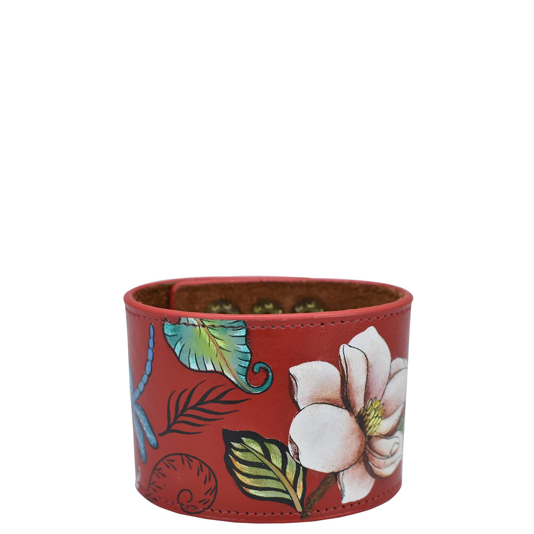 Anuschka Lederarmband für Frauen, Handbemalt, Grössenverstellbar Crimson Garden, Crimson Garden