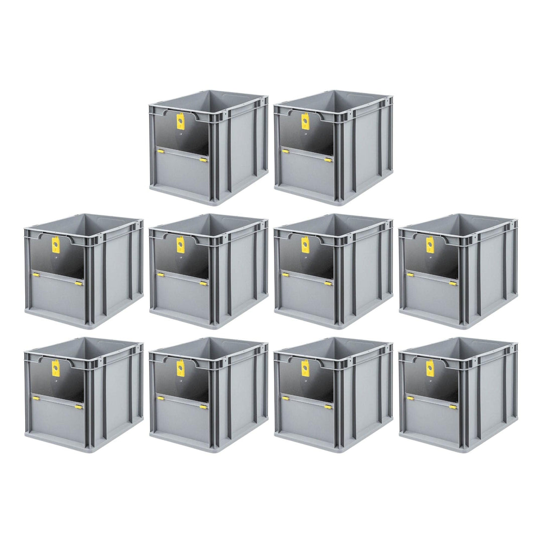 SparSet 10x Eurobox NextGen Insight Cover | HxBxT 32x30x40 | 30 Liter | Hoch/Gelb | Eurobehälter, Tr