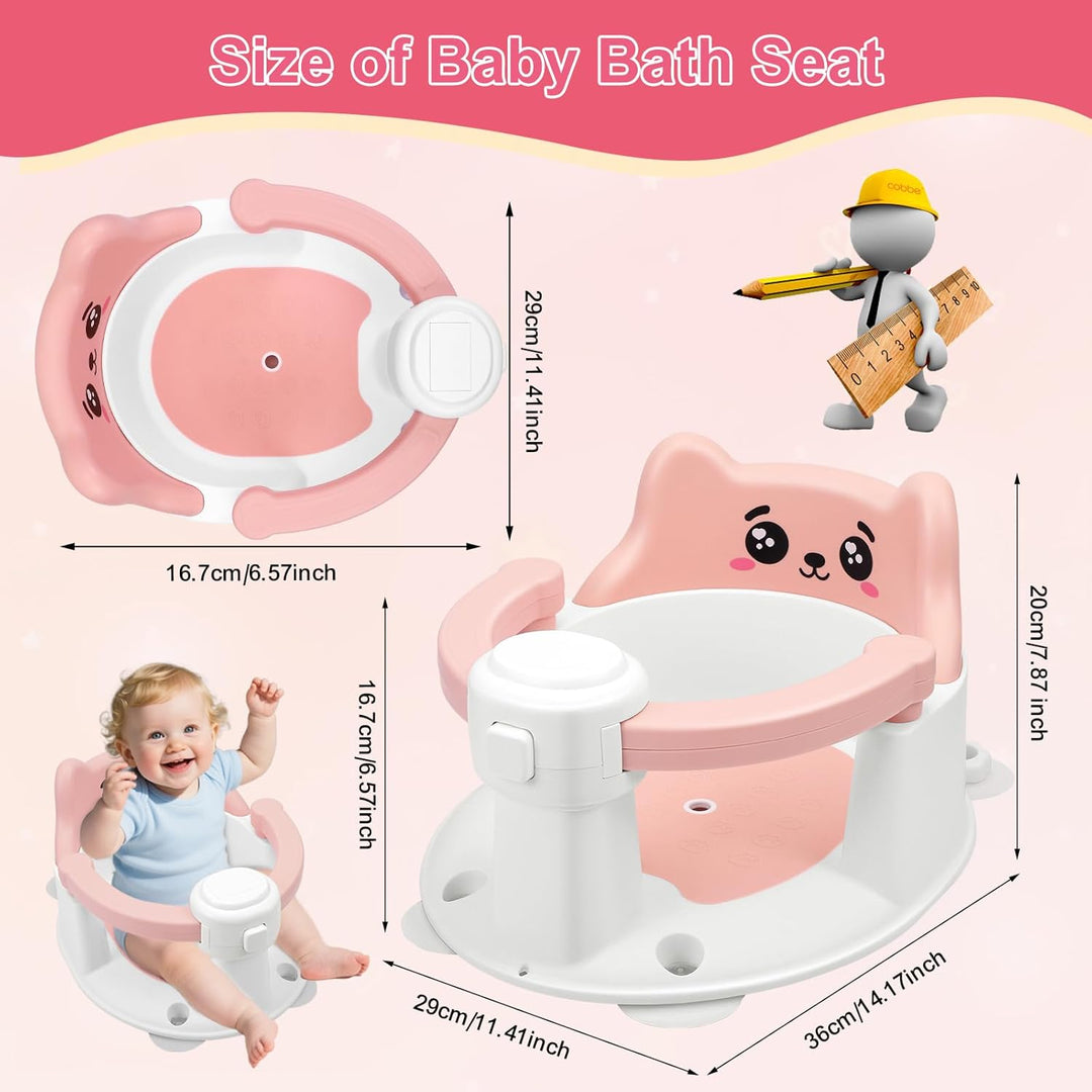 Badewannensitz Baby ab 6 Monate, Baby Badesitz mit 4 Saugnäpfen,Bath Seat für Dusche Oder Badewanne,
