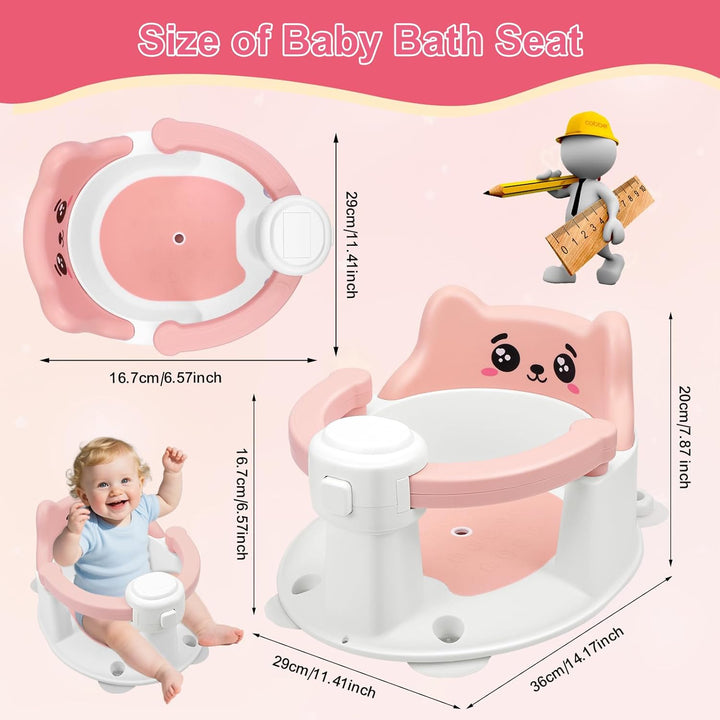 Badewannensitz Baby ab 6 Monate, Baby Badesitz mit 4 Saugnäpfen,Bath Seat für Dusche Oder Badewanne,