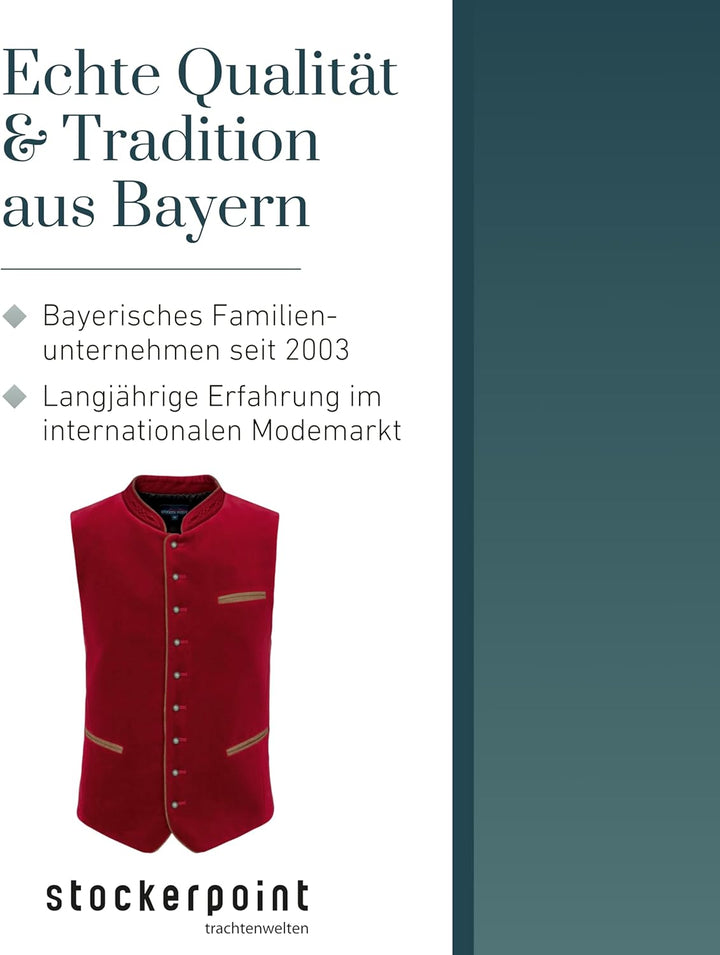 Stockerpoint Herren Weste Ricardo Trachtenweste 50 Rot (Dunkelrot), 50 Rot (Dunkelrot)